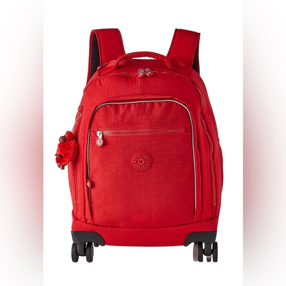 Kipling Bags Kipling New Zea 5 Laptop Rolling Backpack Cherry Red